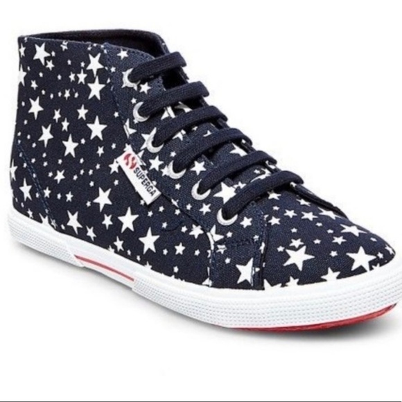 Superga for Target Navy Blue and white star print sneakers. - Picture 1 of 10